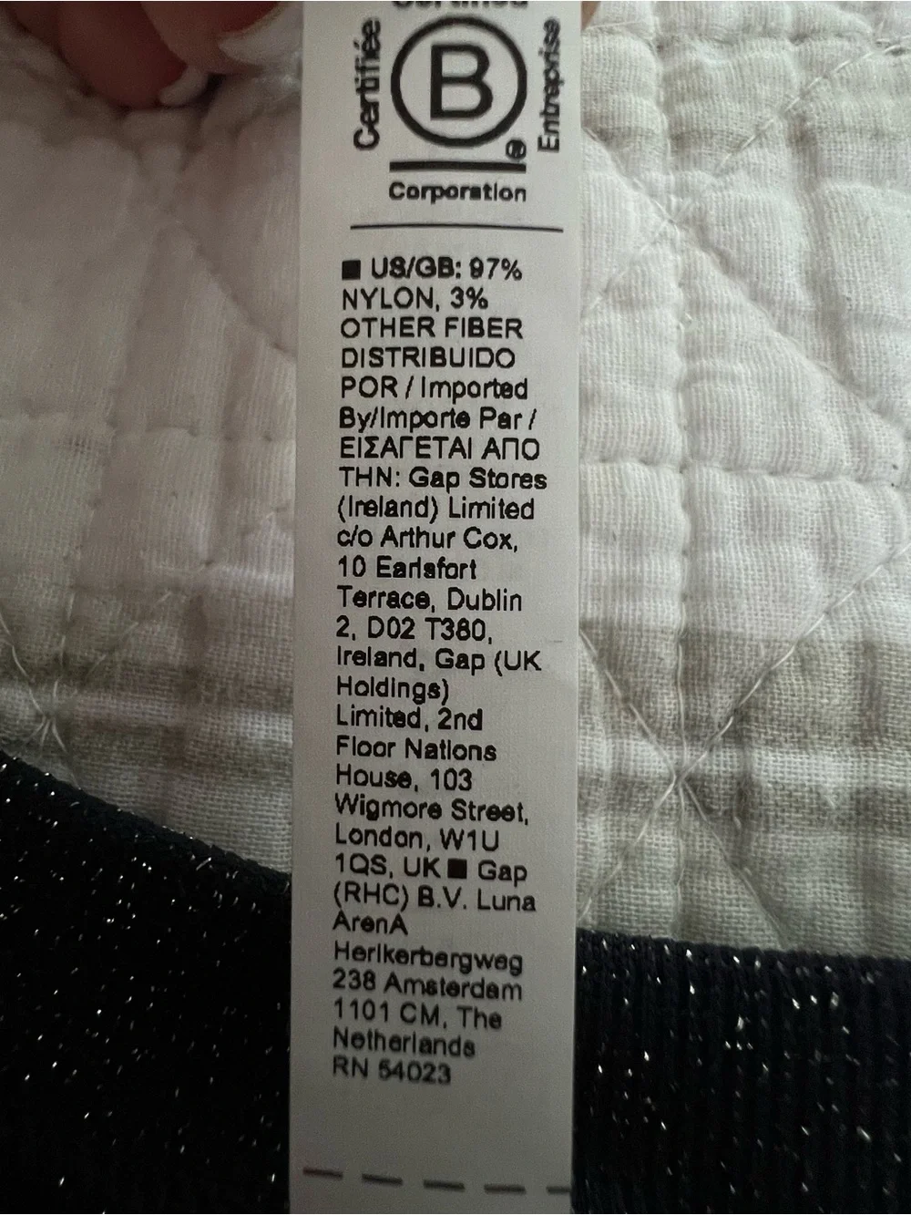 Athleta Momentum Shine Tank Top Navy Blue With Metallic Shimmer Sz Medium - Picture 6 of 6
